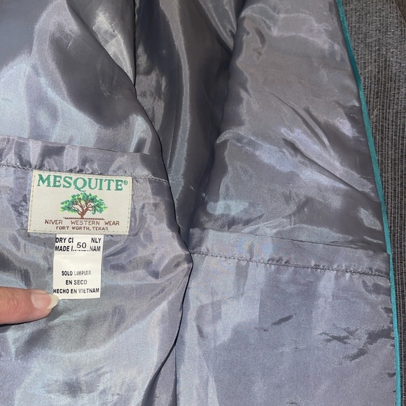 Mesquite Blazer Men 50 Gray‎ Niver Western Wear Rodeo Ranch Rockabilly Cowboy - Picture 12 of 12